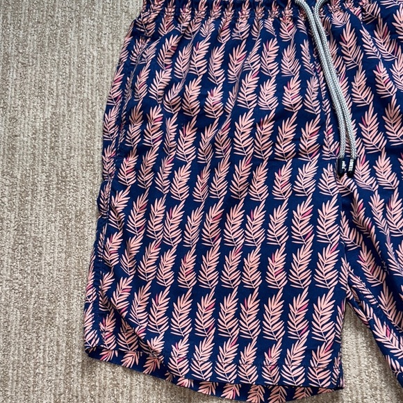 Tom & Teddy Men’s XL Lined Swim Trunks Navy Pink Polyester Beach Shorts - Picture 5 of 16